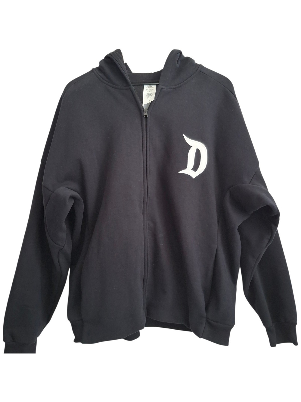 Disneyland Hoodie Men's L Black Full Zip Sweatshirt Stitched D Spirit Style Back